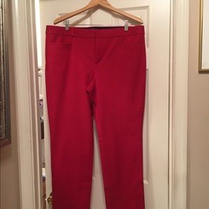 Banana Republic Red Straight Leg Pants